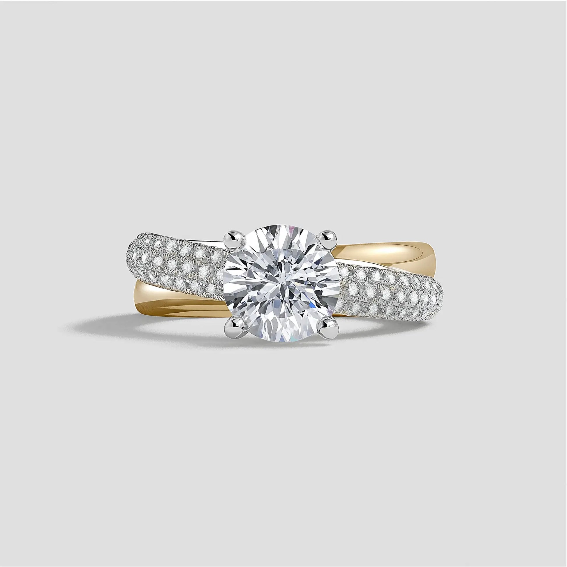 CELINA – Modern Twisted Pavé Solitaire AG & CO Jewellery