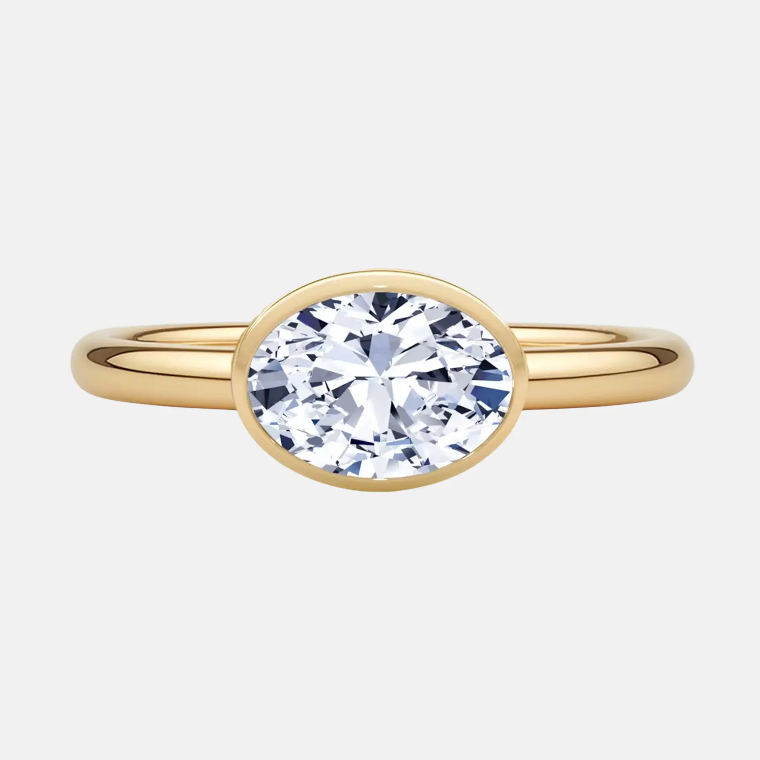 CÉLINE oval east-west bezel ring AG & CO Jewellery