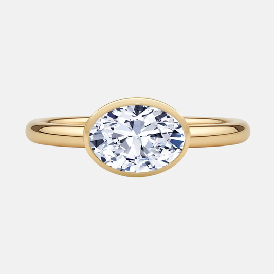 CÉLINE oval east-west bezel ring AG & CO Jewellery
