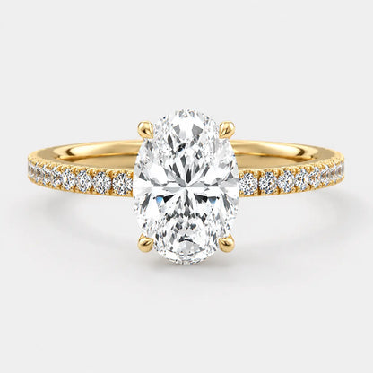 CHARLIE Oval Hidden Halo Pavé AG & CO Jewellery