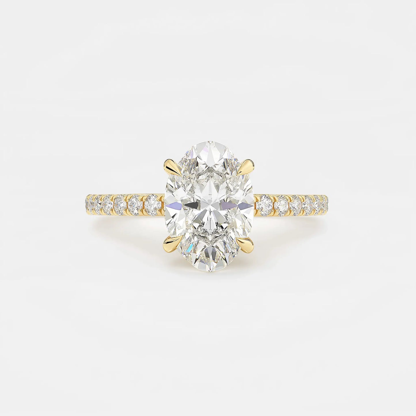 charlie - oval hidden halo pavé solitaire ag & co jewellery