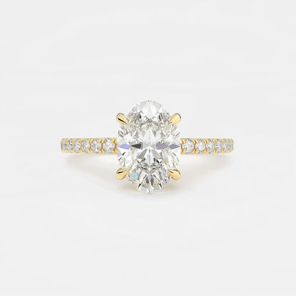 CHARLIE - Oval Hidden Halo Pavé Solitaire AG & CO Jewellery
