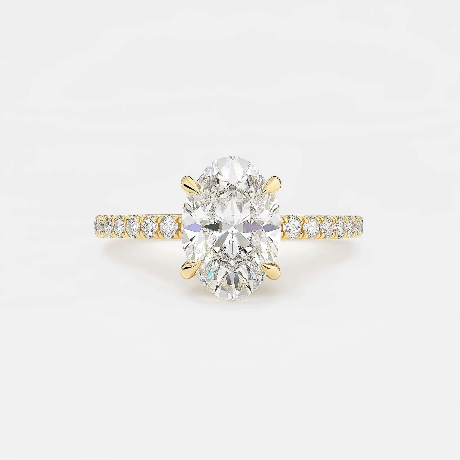 CHARLIE - Oval Hidden Halo Pavé Solitaire AG & CO Jewellery