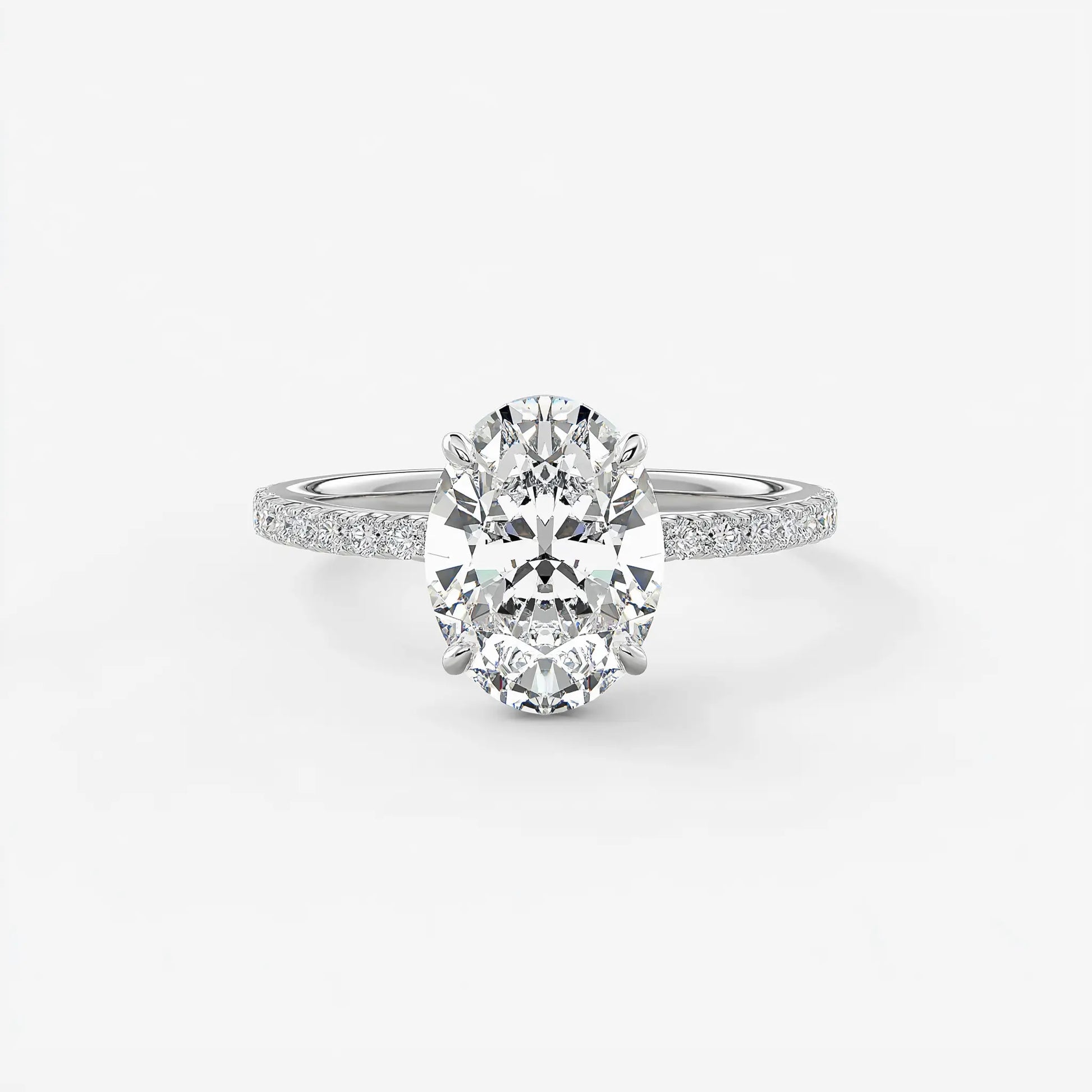 CHARLIE - Oval Hidden Halo Pavé Solitaire AG & CO Jewellery