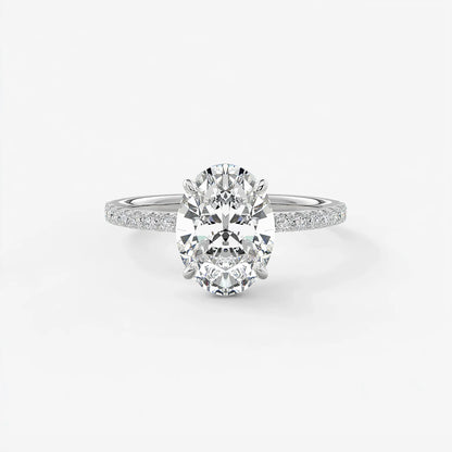CHARLIE - Oval Hidden Halo Pavé Solitaire AG & CO Jewellery