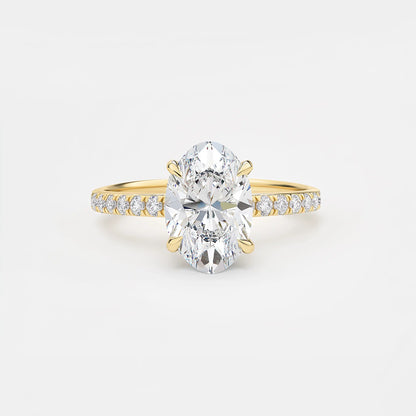 CHARLIE - Oval Hidden Halo Pavé Solitaire AG & CO Jewellery