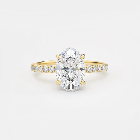 CHARLIE - Oval Hidden Halo Pavé Solitaire AG & CO Jewellery
