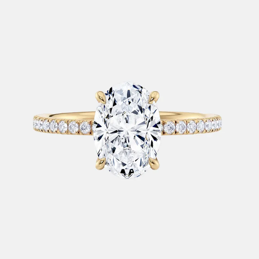 CHARLIE - Oval Hidden Halo Pavé Solitaire AG & CO Jewellery