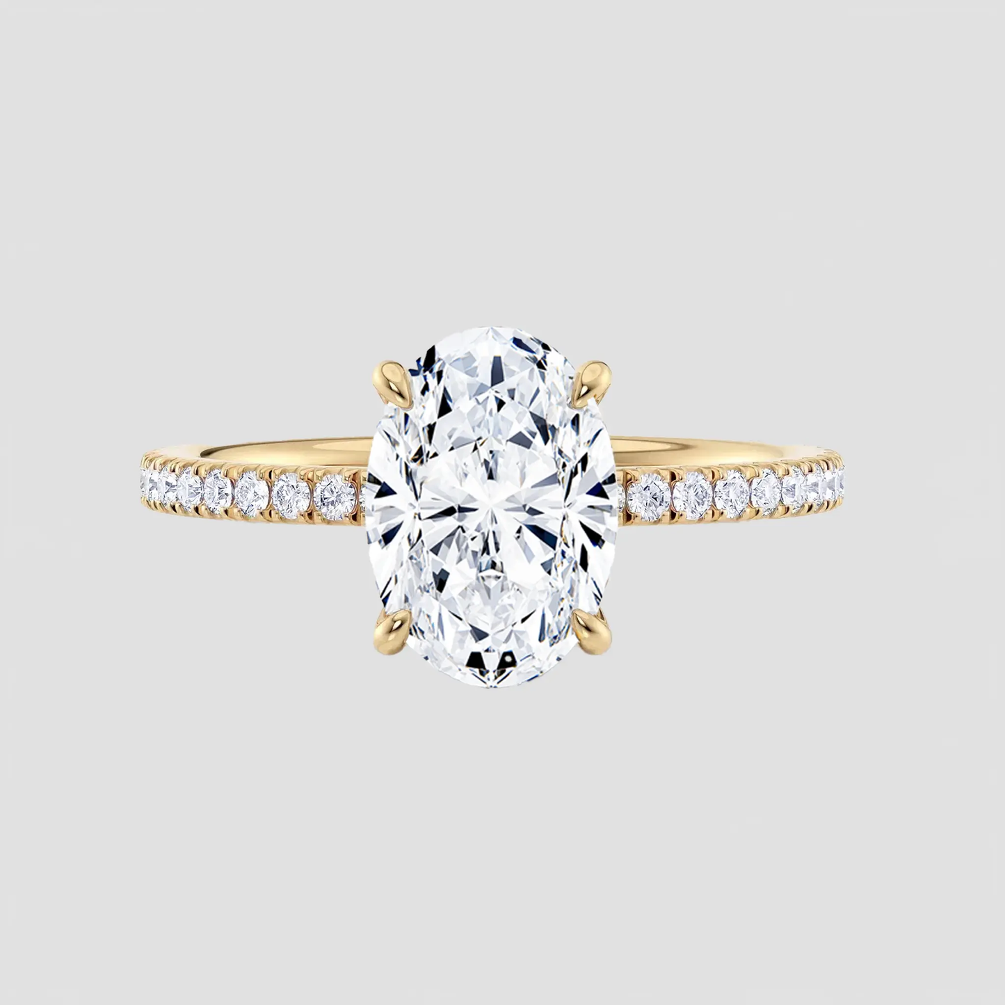 charlie - oval hidden halo pavé solitaire ag & co jewellery