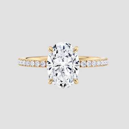 CHARLIE - Oval Hidden Halo Pavé Solitaire AG & CO Jewellery