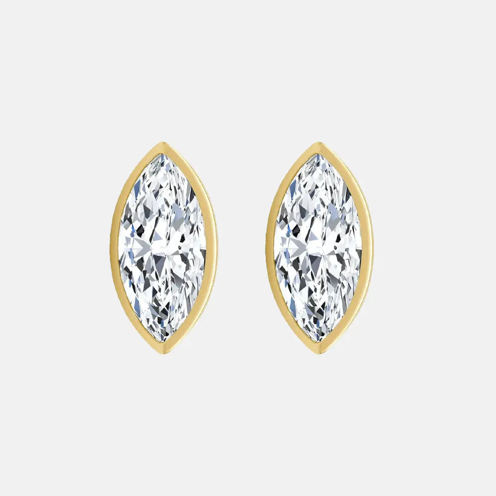 classic marquise bezel diamond stud earrings ag & co jewellery