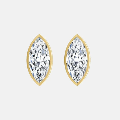 CLASSIC Marquise Bezel Diamond Stud Earrings AG & CO Jewellery