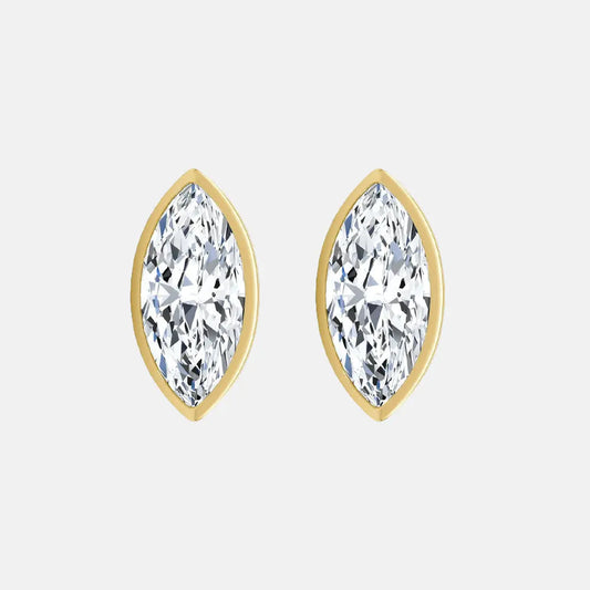 CLASSIC Marquise Bezel Diamond Stud Earrings AG & CO Jewellery