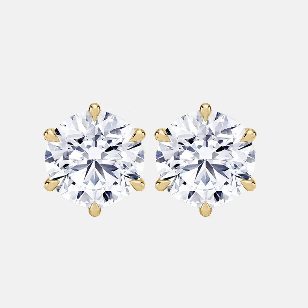 CLASSIC Round 6-Prong Diamond Stud Earrings AG & CO Jewellery