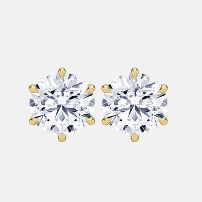 CLASSIC Round 6-Prong Diamond Stud Earrings AG & CO Jewellery