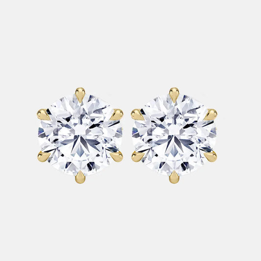 CLASSIC Round 6-Prong Diamond Stud Earrings AG & CO Jewellery
