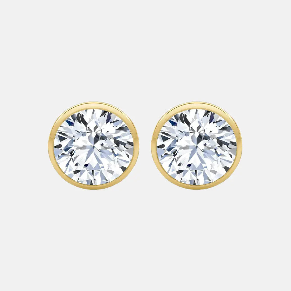 classic round bezel diamond stud earrings ag & co jewellery