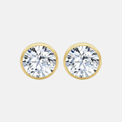 CLASSIC Round Bezel Diamond Stud Earrings AG & CO Jewellery