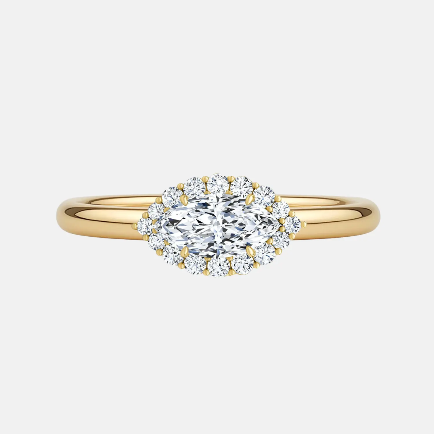coletta east-west marquise halo engagement ring ag & co jewellery