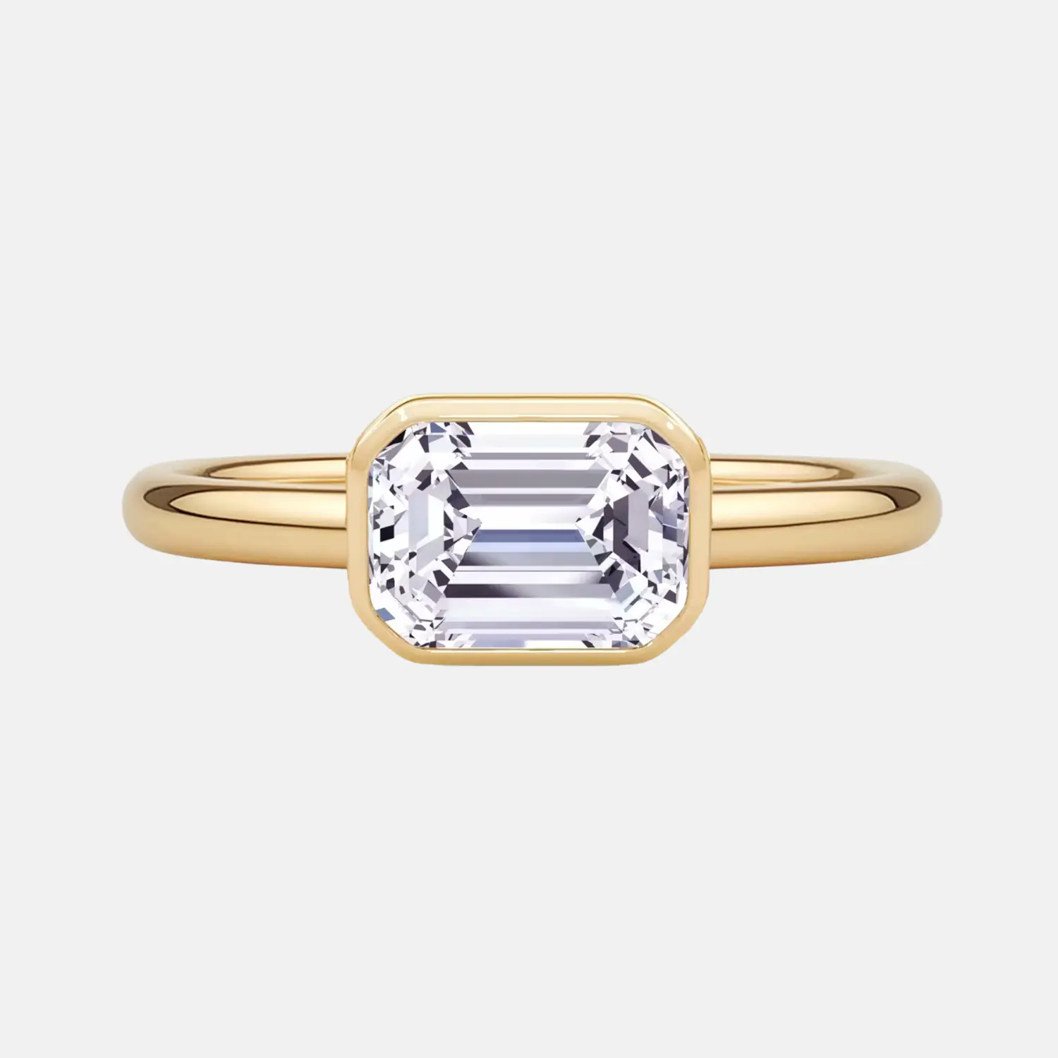 COLETTE emerald east-west bezel ring AG & CO Jewellery