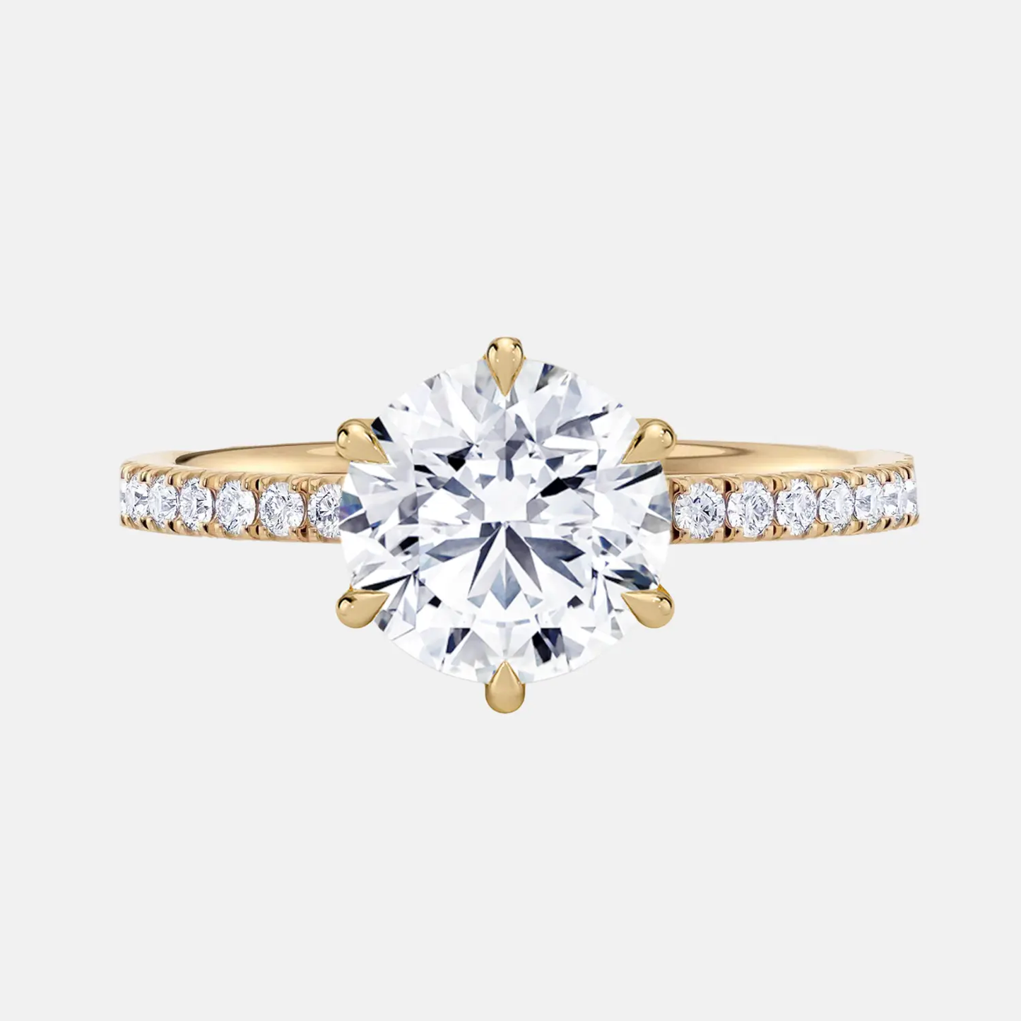 corinne six-prong pavé solitaire engagement ring ag & co jewellery