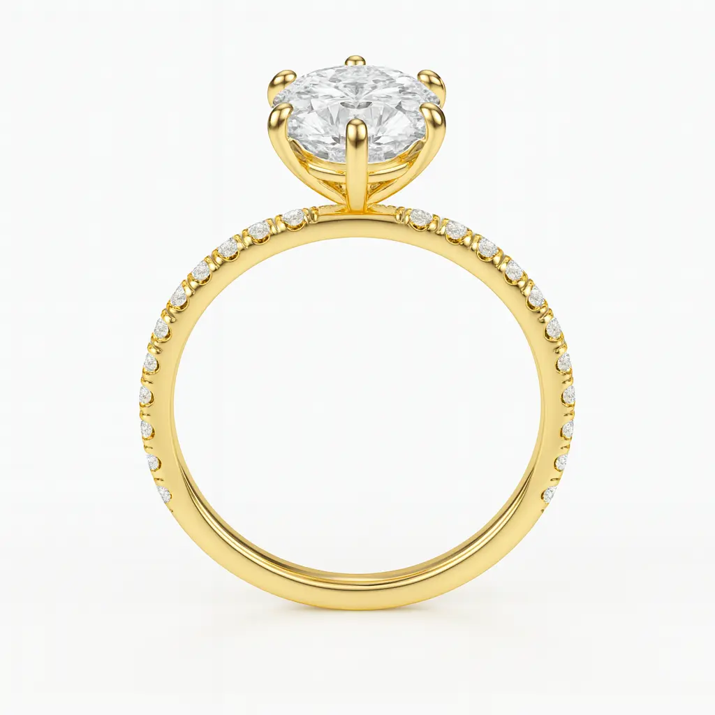 corinne six-prong pavé solitaire engagement ring ag & co jewellery