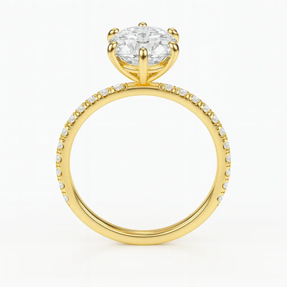 CORINNE six-prong pavé solitaire engagement ring AG & CO Jewellery