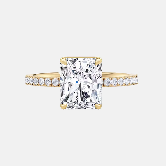 COSETTE radiant pavé solitaire engagement ring AG & CO Jewellery
