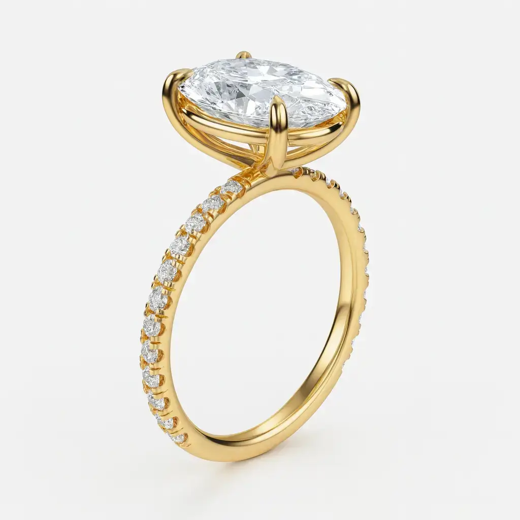 lucienne oval pavé solitaire engagement ring ag & co jewellery