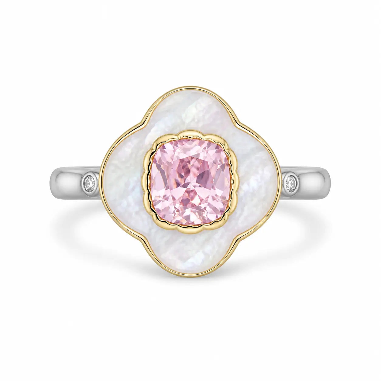 Camellia Pink Cushion & Mother-of-Pearl Ring