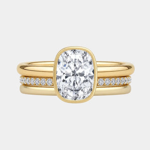 Celeste Cushion Triple Band Bezel Engagement Ring