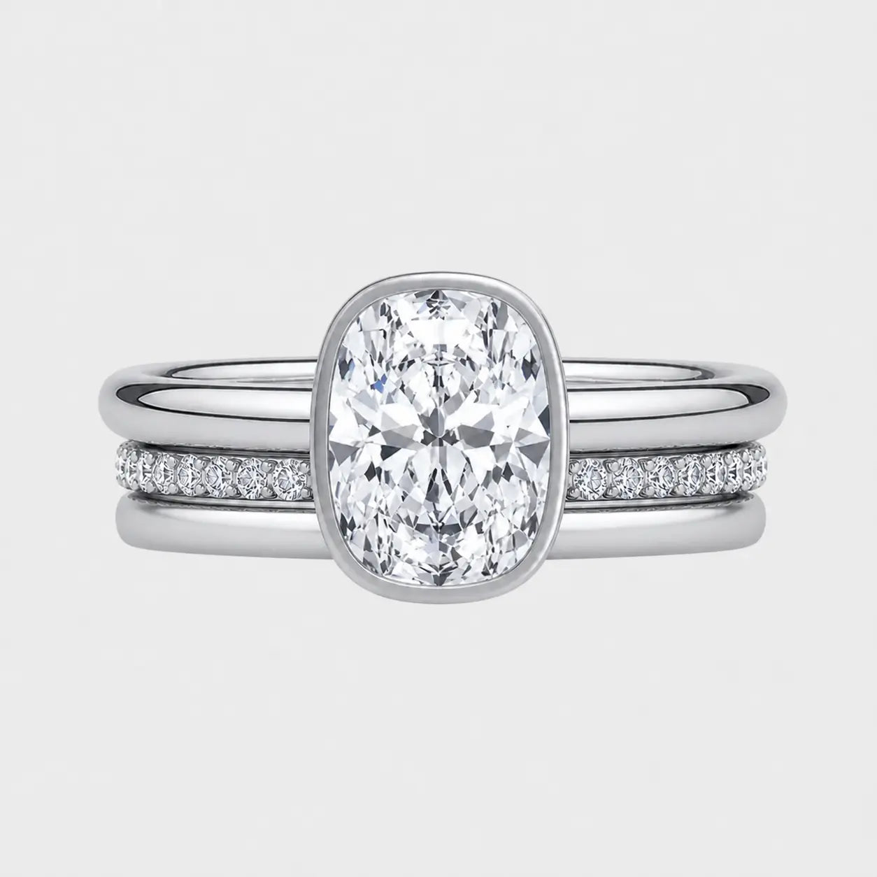 celeste cushion triple band bezel engagement ring ag & co jewellery