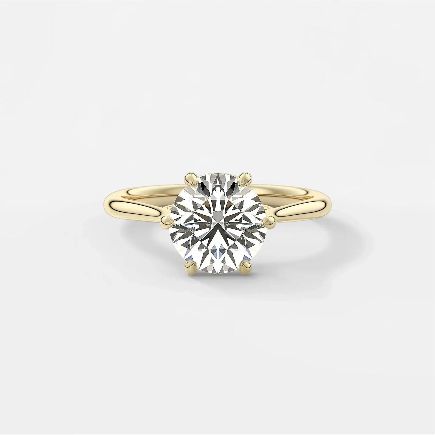 6 prong round solitaire engagement ring 18k solid yellow gold ag & co jewellery