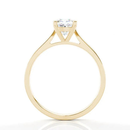 Cushion Solitaire Cathedral Lab Grown Diamond Engagement Ring 14K Solid Yellow Gold - AG & CO Jewellery