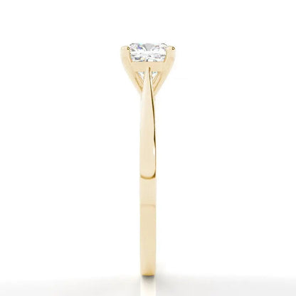 Cushion Solitaire Cathedral Lab Grown Diamond Engagement Ring 14K Solid Yellow Gold - AG & CO Jewellery