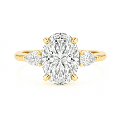 Angelina - Oval and Pear Trilogy Diamond Engagement Ring AG & CO Jewellery