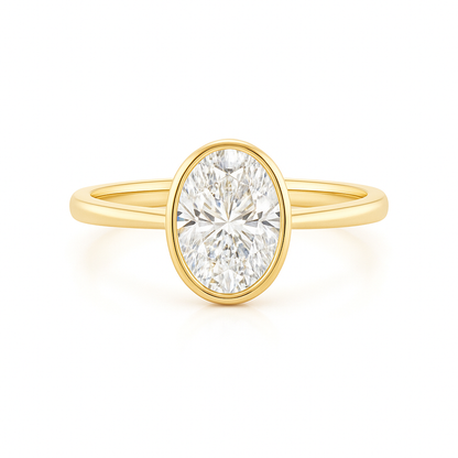 Elle - Bezel Set Oval Solitaire Engagement Ring Setting AG & CO Jewellery