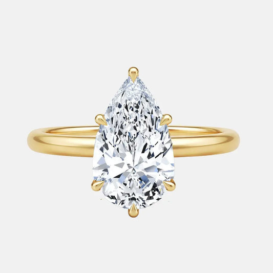 DARIA Pear Hidden Halo Solitaire AG & CO Jewellery