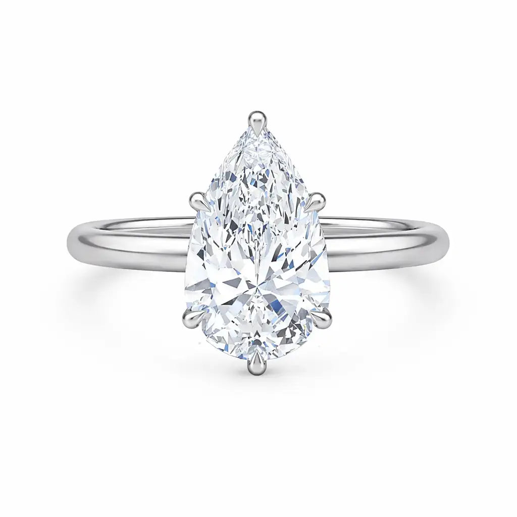 DARIA Pear Hidden Halo Solitaire AG & CO Jewellery