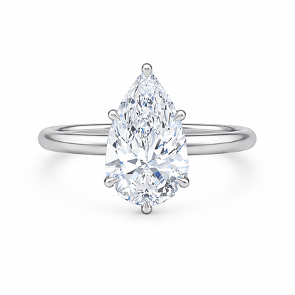 DARIA Pear Hidden Halo Solitaire AG & CO Jewellery