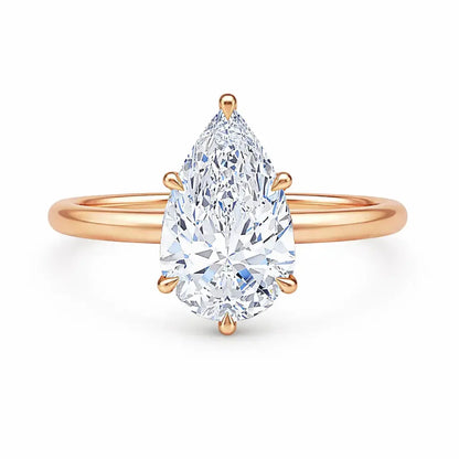 DARIA Pear Hidden Halo Solitaire AG & CO Jewellery