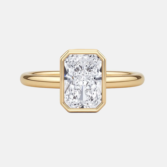 DELPHINE radiant bezel solitaire engagement ring AG & CO Jewellery