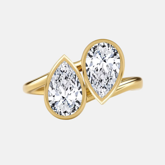DUCHESS double pear bezel ring AG & CO Jewellery