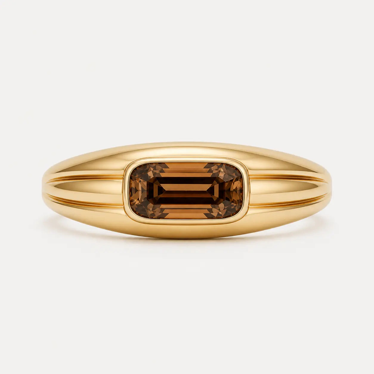 dune east-west smoky emerald signet ring