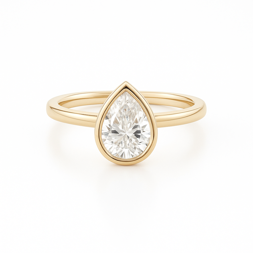 bezel pear solitaire engagement ring setting ag & co jewellery