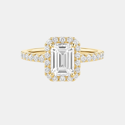Katrina - Emerald Halo Engagement Ring Setting with Pavé Band AG & CO Jewellery