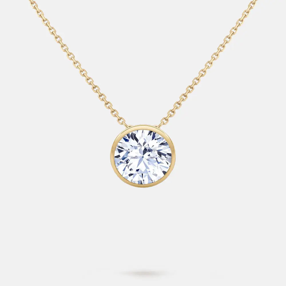 elara — round brilliant bezel pendant necklace ag & co jewellery