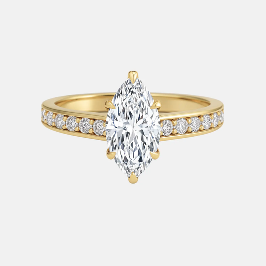 ELARA marquise diamond channel set engagement ring AG & CO Jewellery