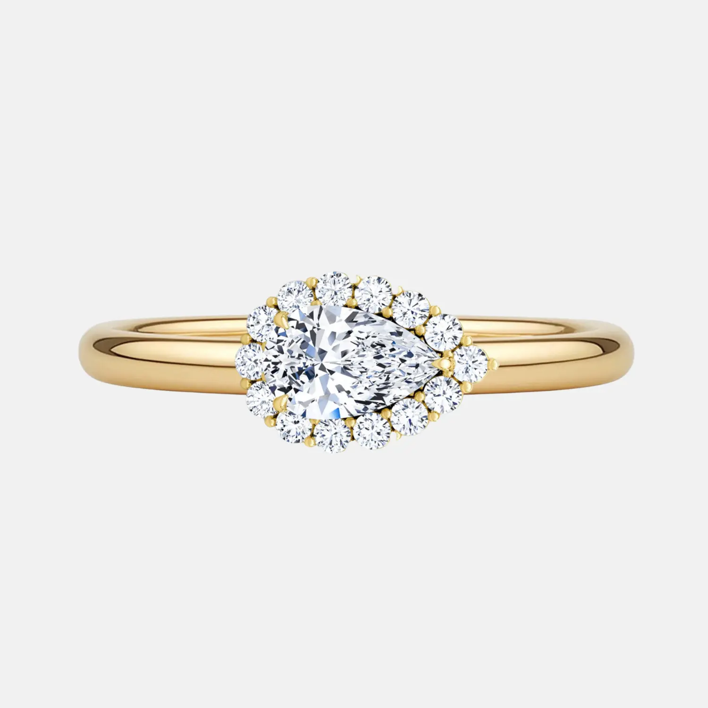 eleanor east-west pear halo engagement ring ag & co jewellery