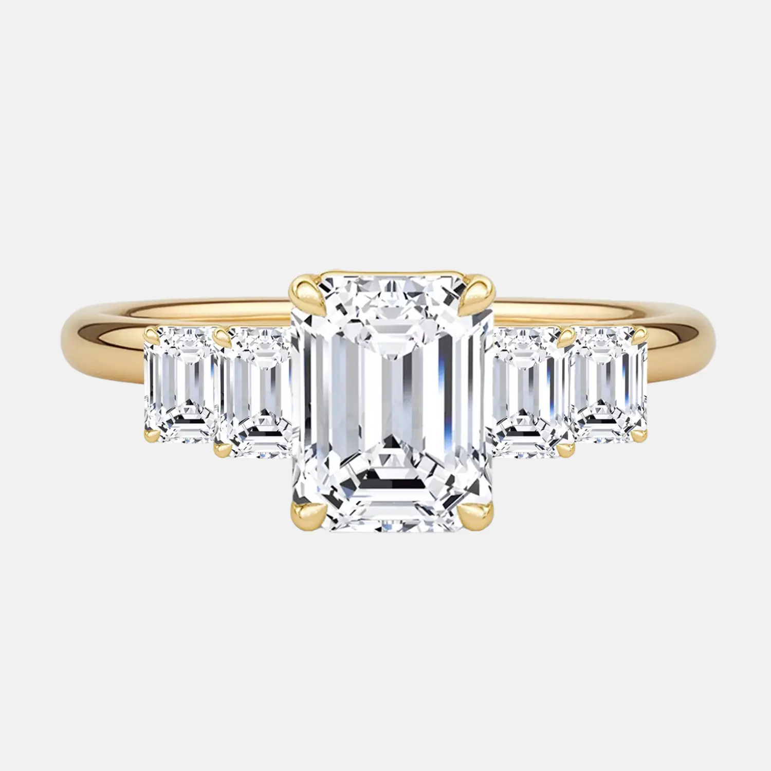 ELLA - Five Stone Emerald Diamond Engagement Ring AG & CO Jewellery